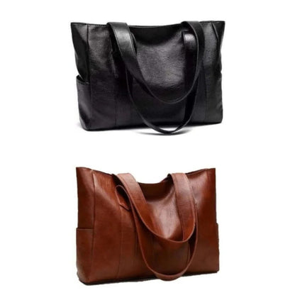 Retro Leather Shoulder Bag with Smooth Finish