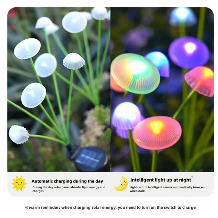 Solar RGB Jellyfish Garden Lights with Flexible Swaying Design