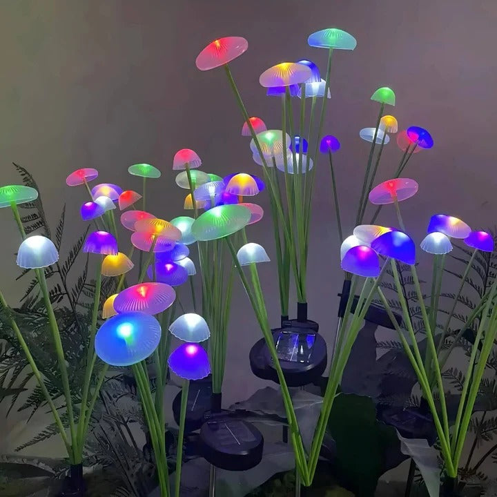 Solar RGB Jellyfish Garden Lights with Flexible Swaying Design