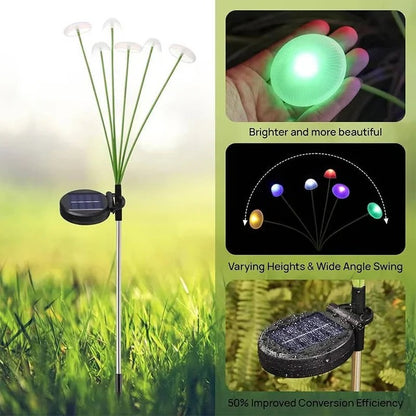 Solar RGB Jellyfish Garden Lights with Flexible Swaying Design