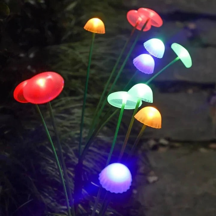Solar RGB Jellyfish Garden Lights with Flexible Swaying Design