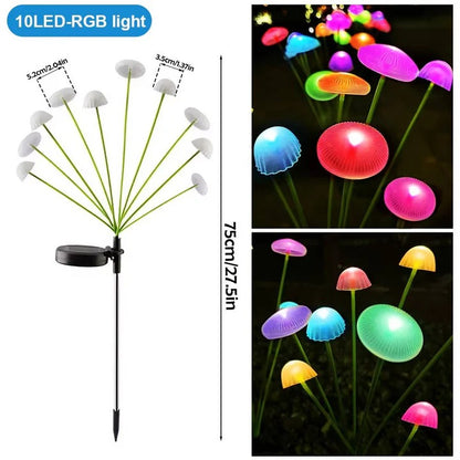 Solar RGB Jellyfish Garden Lights with Flexible Swaying Design