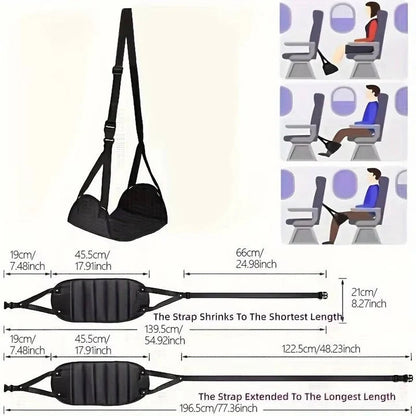 Adjustable Travel Foot Hammock with Foam Padding for Airplane and Office, Set of 2
