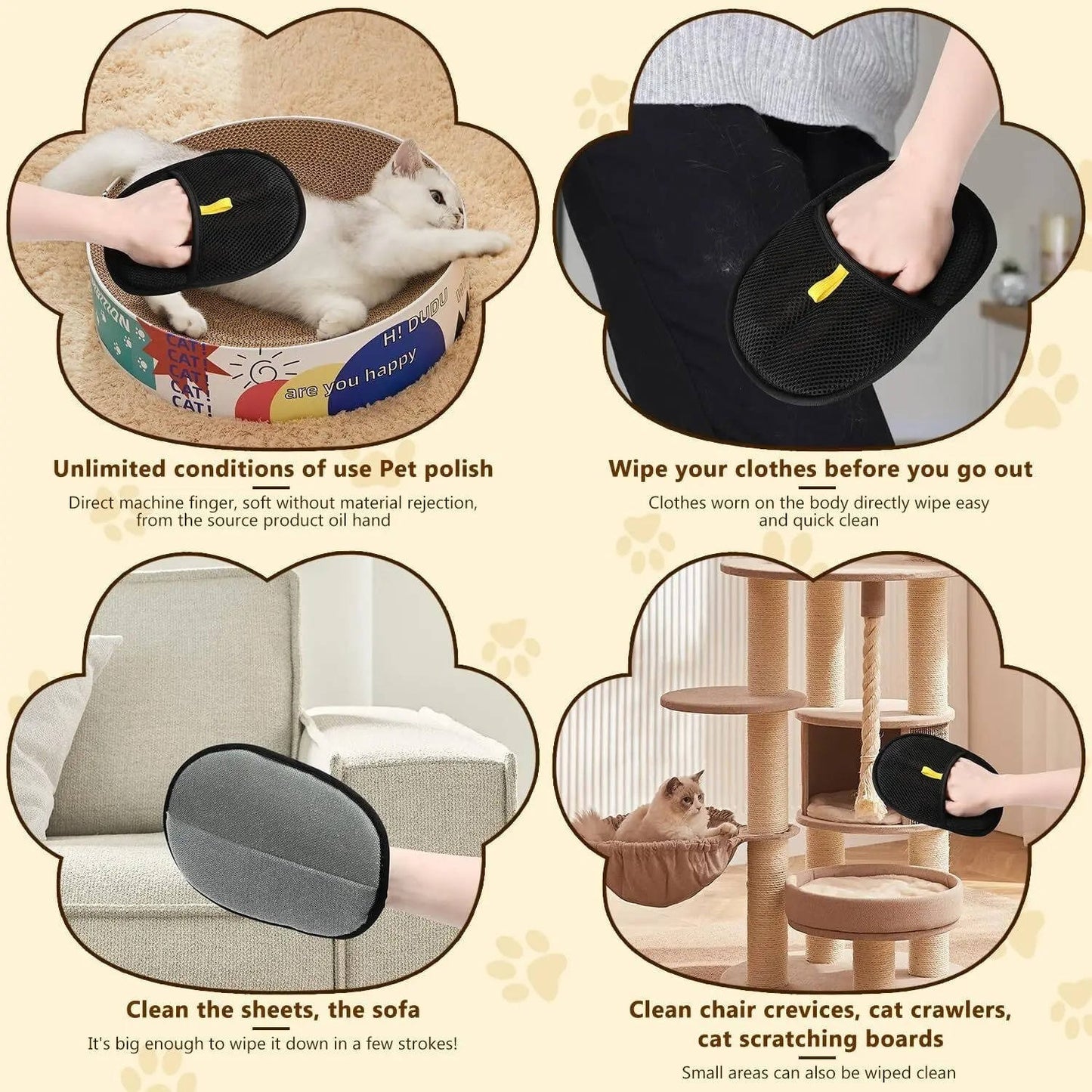 Pet Hair Removal  Grooming Brushes, Set of 2