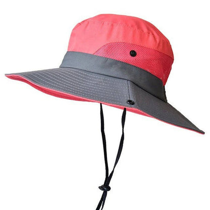 Foldable Wide Brim Sun Hat with Adjustable Chin Strap