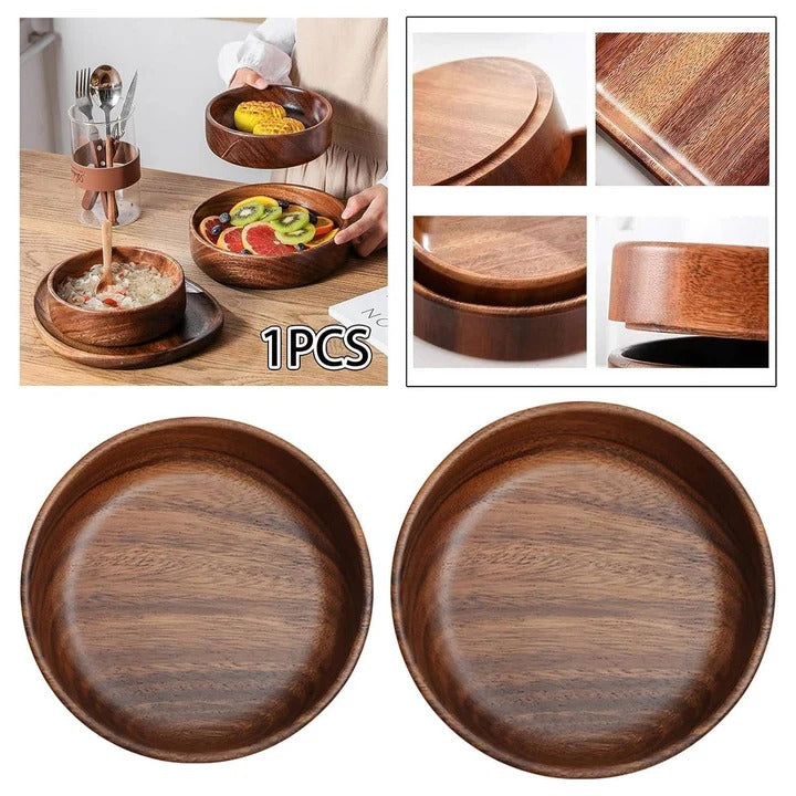 Wood Serving Bowl with for Kitchen and Dining, Set of 2