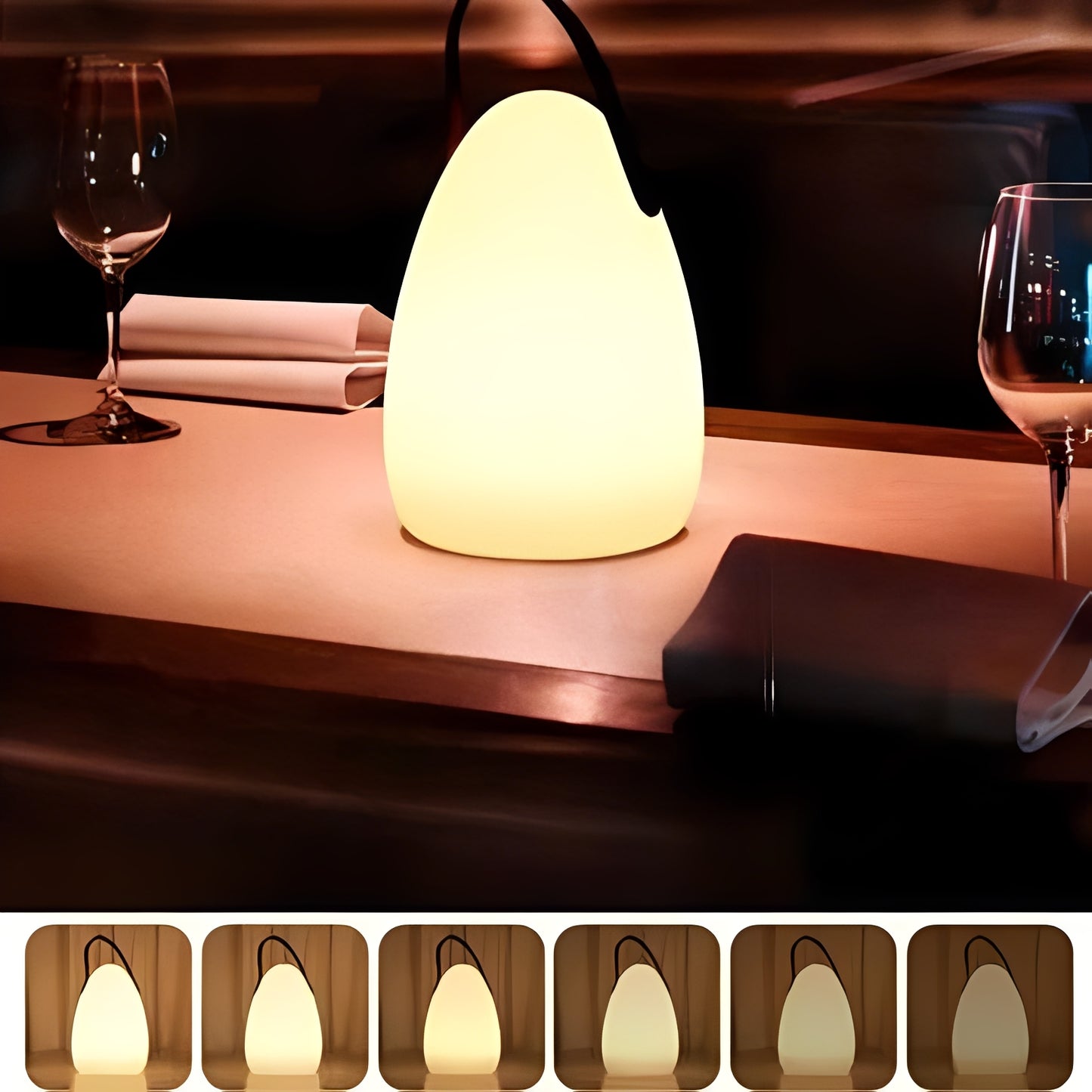 Waterproof Cordless LED Lamp for Tabletop Use