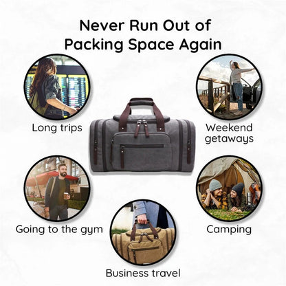 Canvas Travel Duffel Bag with Large Storage Capacity