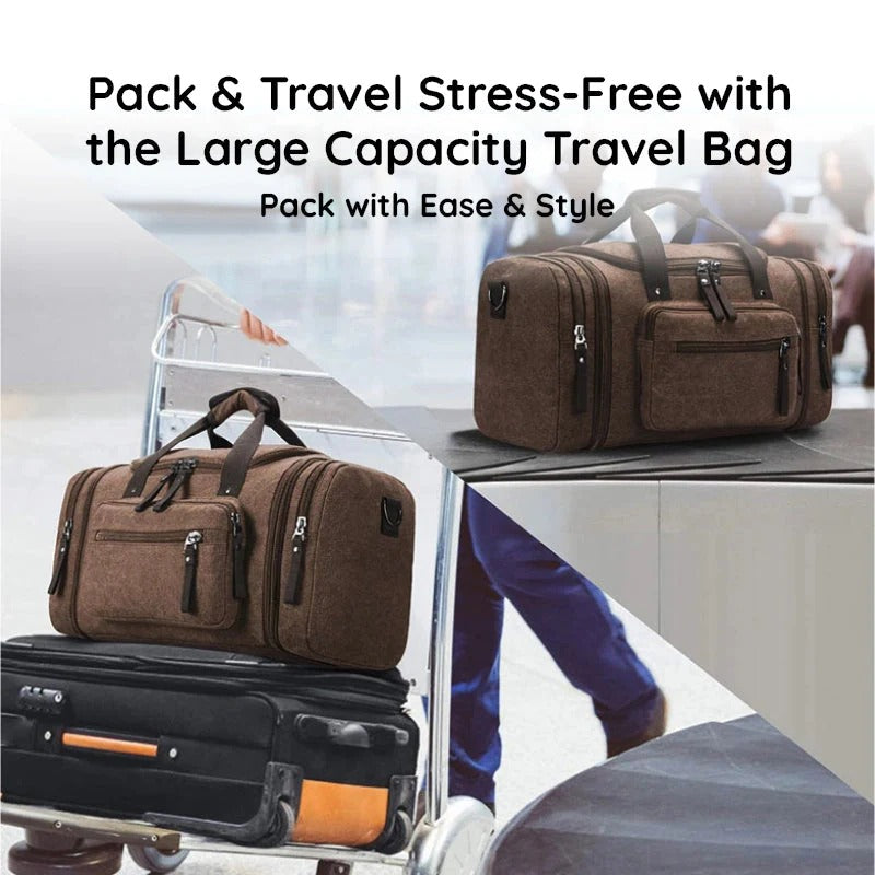 Canvas Travel Duffel Bag with Large Storage Capacity