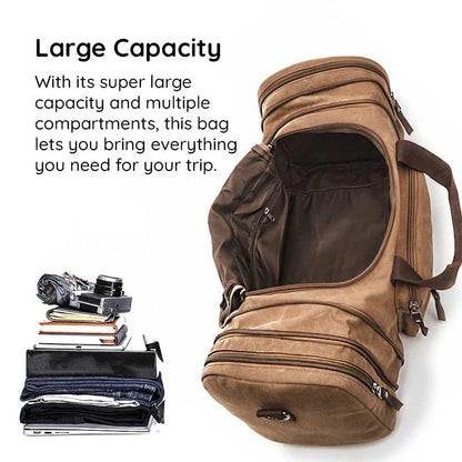 Canvas Travel Duffel Bag with Large Storage Capacity