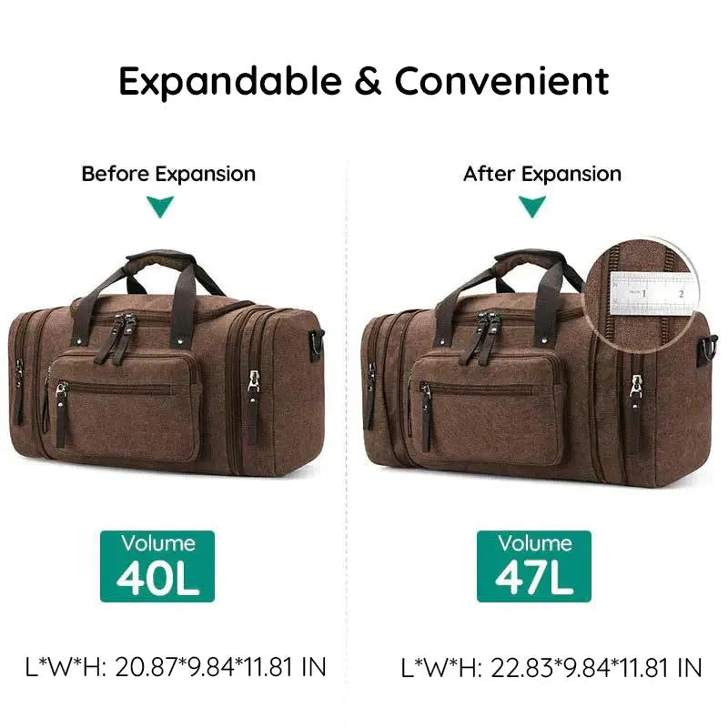 Canvas Travel Duffel Bag with Large Storage Capacity