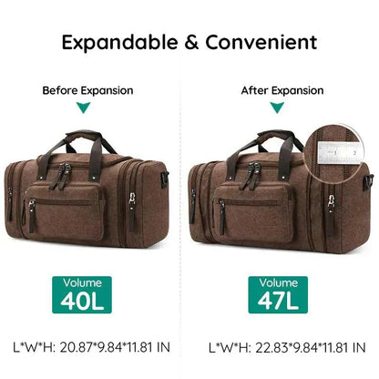 Canvas Travel Duffel Bag with Large Storage Capacity