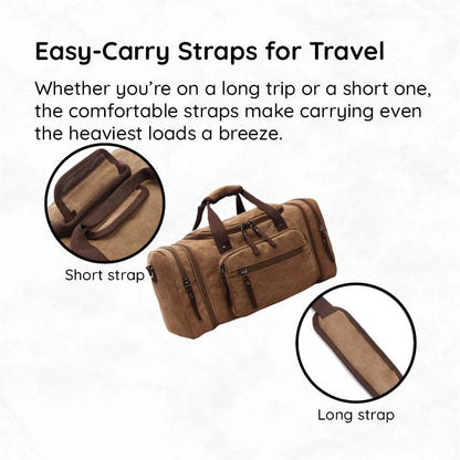 Canvas Travel Duffel Bag with Large Storage Capacity