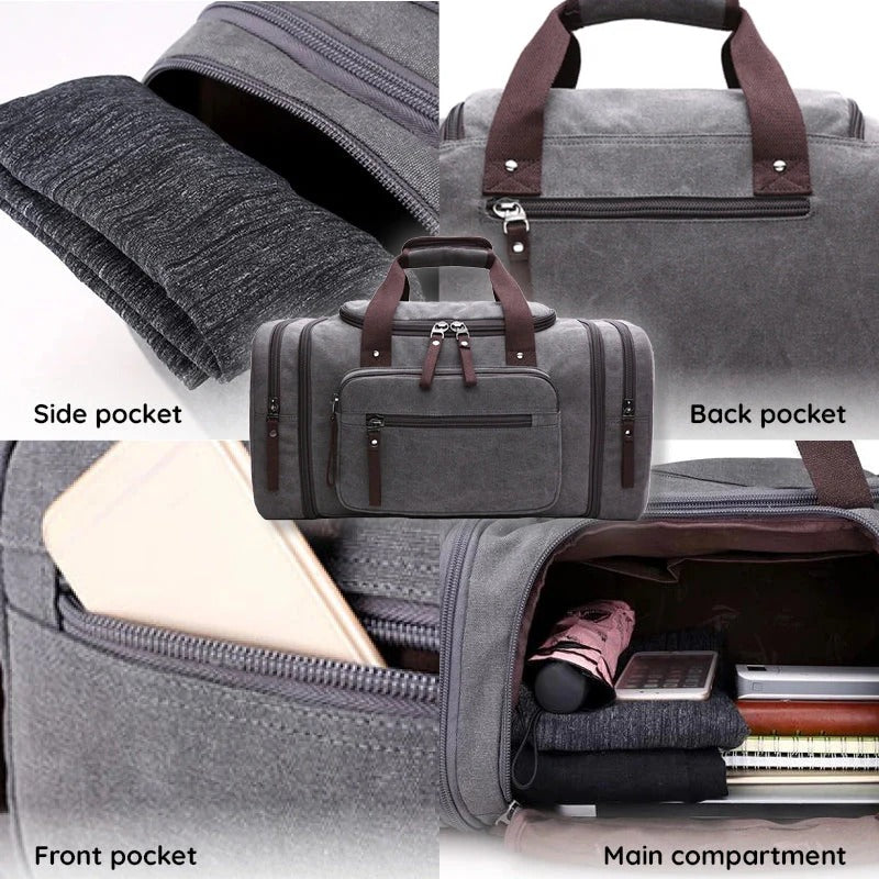 Canvas Travel Duffel Bag with Large Storage Capacity
