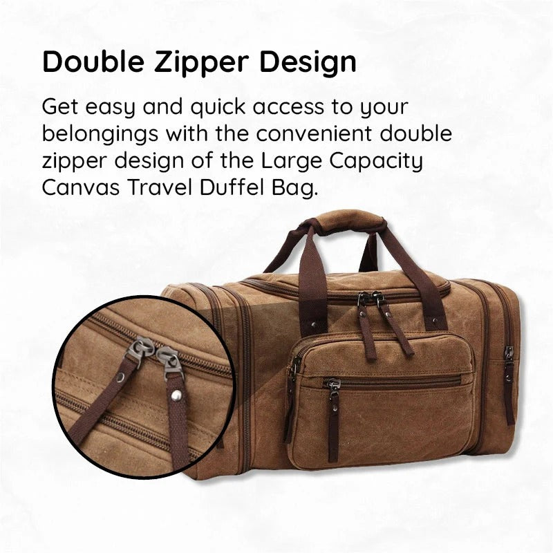 Canvas Travel Duffel Bag with Large Storage Capacity