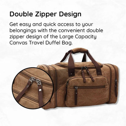 Canvas Travel Duffel Bag with Large Storage Capacity