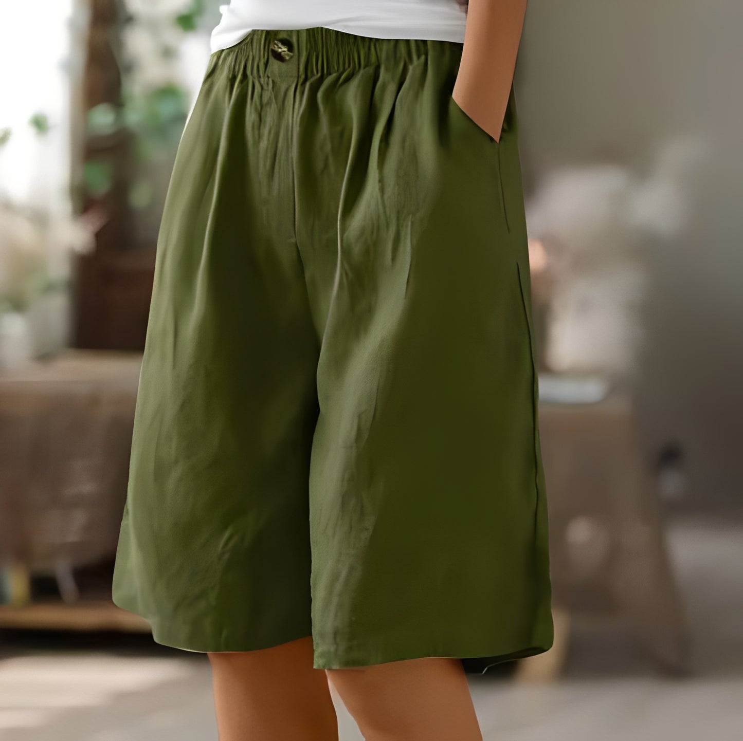 Soft Cotton Lounge Shorts with Elastic Waistband