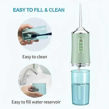 Portable Water Flosser with Removable Tank and 4 Nozzles