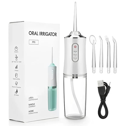 Portable Water Flosser with Removable Tank and 4 Nozzles