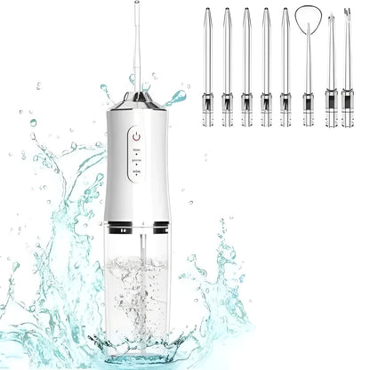 Portable Water Flosser with Removable Tank and 4 Nozzles