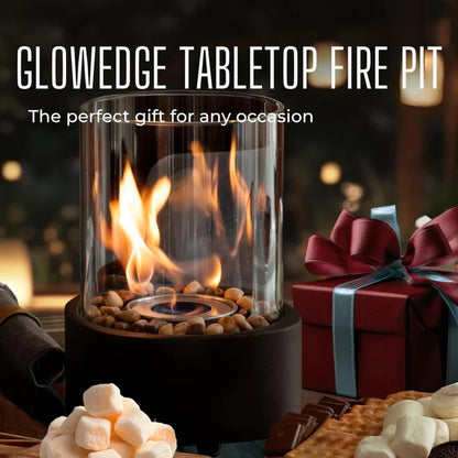 Portable Glass Cylinder Fireplace with Snuffer Tool