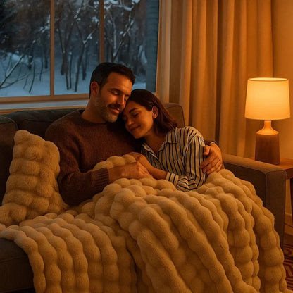 Plush Sofa Blanket with Machine Washable Fabric