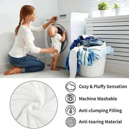 Plush Sofa Blanket with Machine Washable Fabric