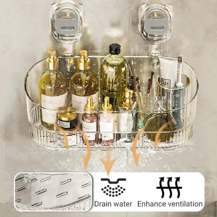 Waterproof Suction Cup Shower Organizer with 11 lb Capacity