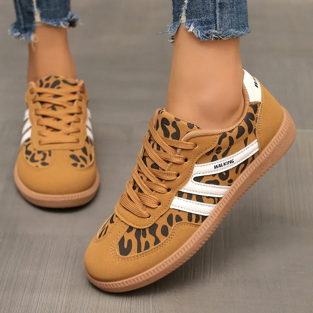 Casual Lace-Up Sneakers for Women with Lightweight Cushioned Sole