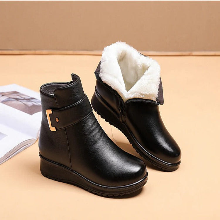 Waterproof Winter Ankle Boots for Women with Non Slip Rubber Sole