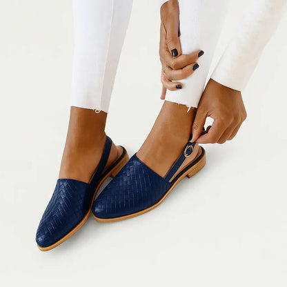 Woven Slingback Flats for Women with Cushioned Sole