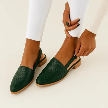 Woven Slingback Flats for Women with Cushioned Sole