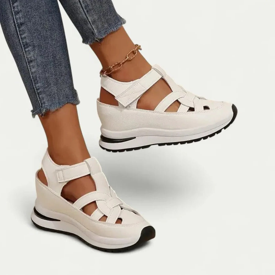 Womens Platform Walking Sandals with Adjustable Straps