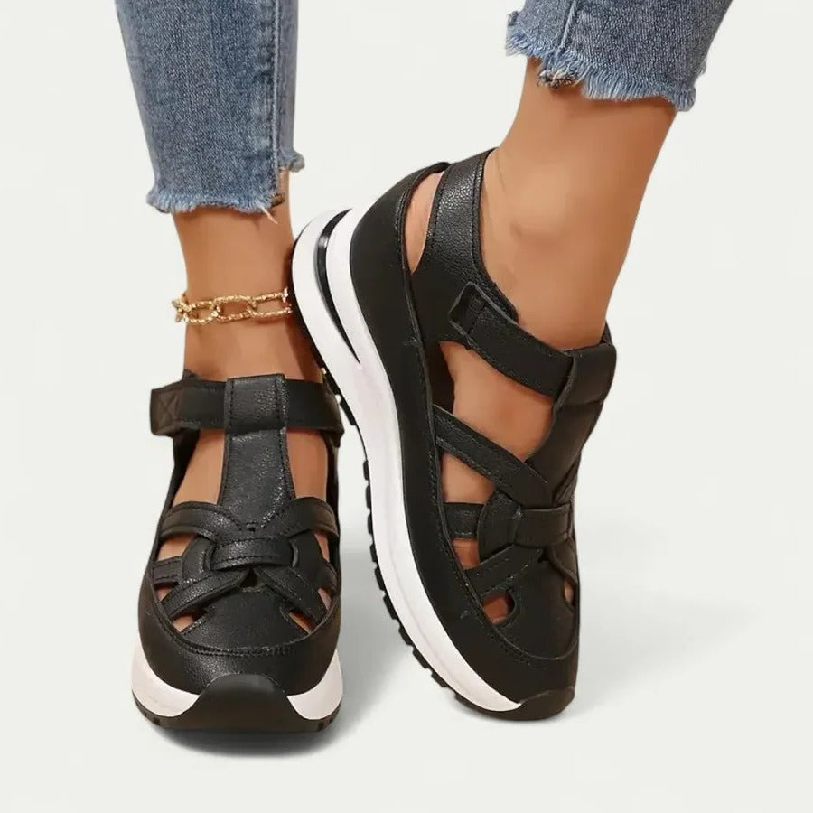 Womens Platform Walking Sandals with Adjustable Straps