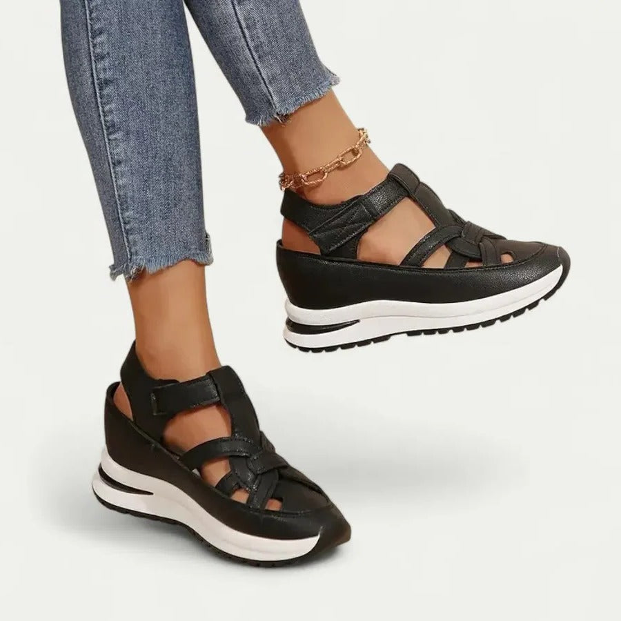 Womens Platform Walking Sandals with Adjustable Straps