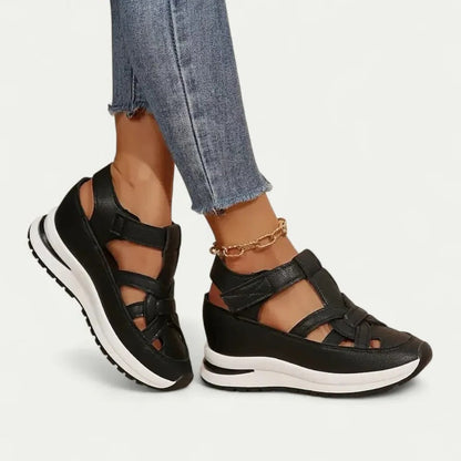 Womens Platform Walking Sandals with Adjustable Straps