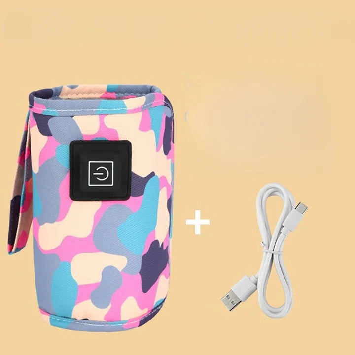 Portable USB Baby Bottle Warmer with 3 Heat Settings for Travel