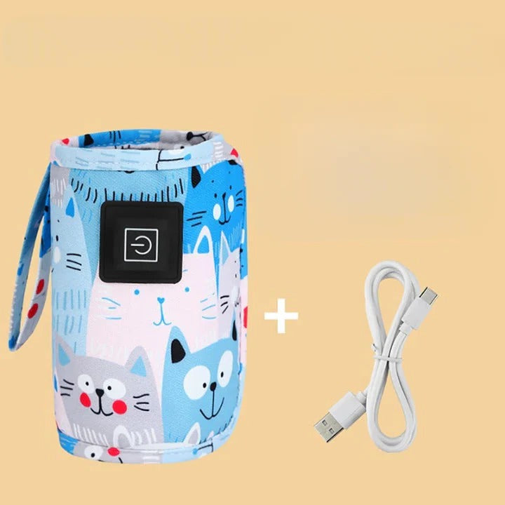 Portable USB Baby Bottle Warmer with 3 Heat Settings for Travel