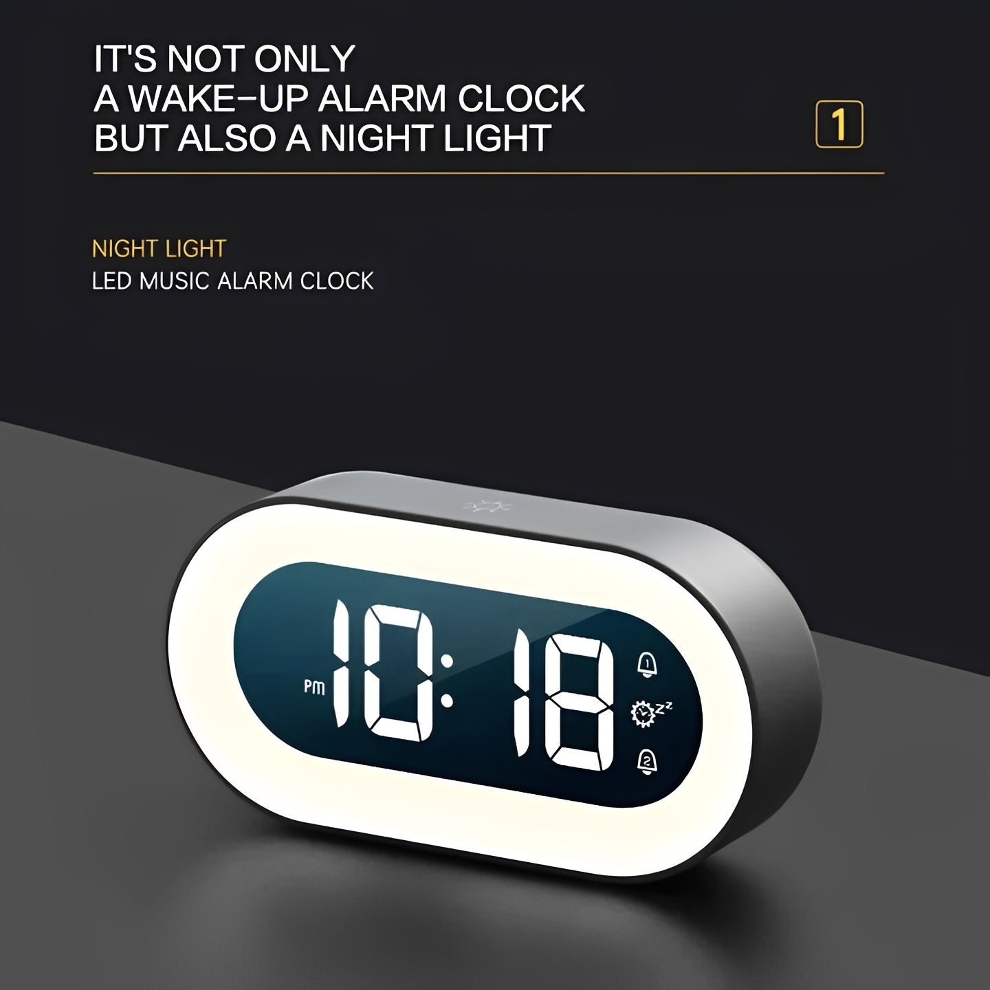 Rechargeable Sunrise Alarm Clock with Dimmable Light and USB C Charging