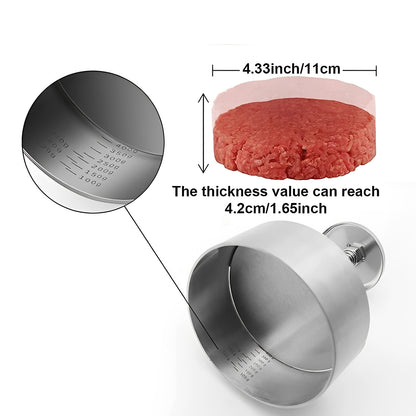Stainless Steel Burger Press Patty Maker for Grilling and BBQ