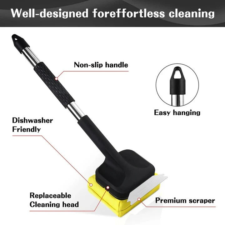 Steam Grill Cleaning Brush with Built In Steel Scraper