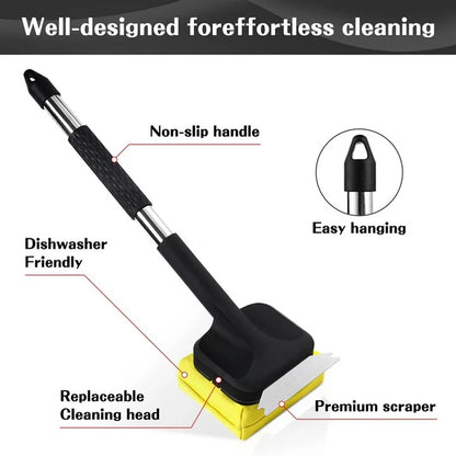 Steam Grill Cleaning Brush with Built In Steel Scraper