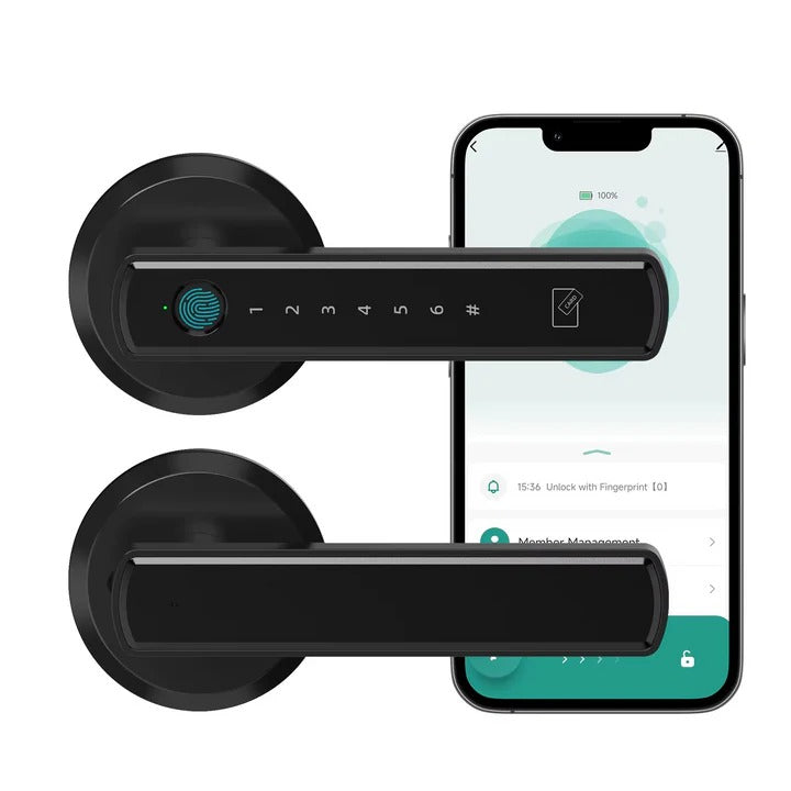 Fingerprint Keypad Smart Door Lock with Integrated Handle