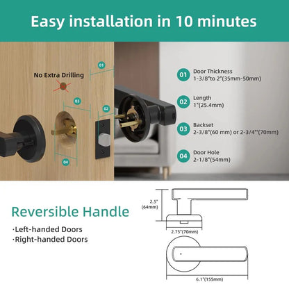 Fingerprint Keypad Smart Door Lock with Integrated Handle