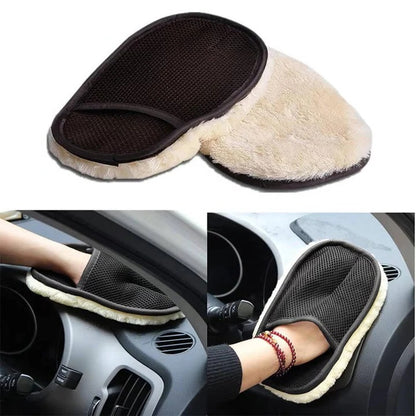 Dual Sided Microfiber Car Cleaning Cloth with Elastic Wristband