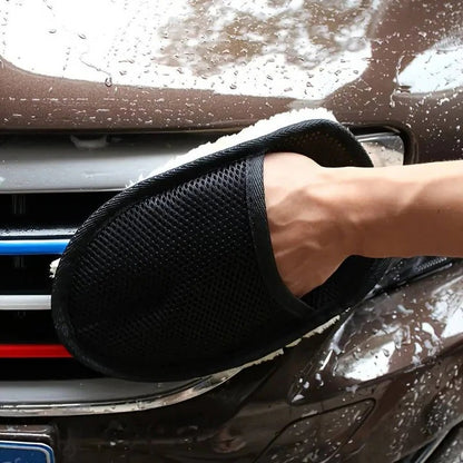 Dual Sided Microfiber Car Cleaning Cloth with Elastic Wristband