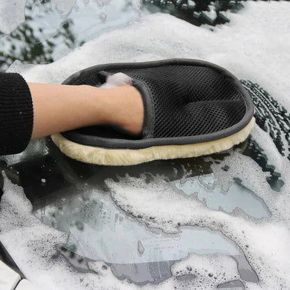 Dual Sided Microfiber Car Cleaning Cloth with Elastic Wristband