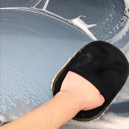Dual Sided Microfiber Car Cleaning Cloth with Elastic Wristband