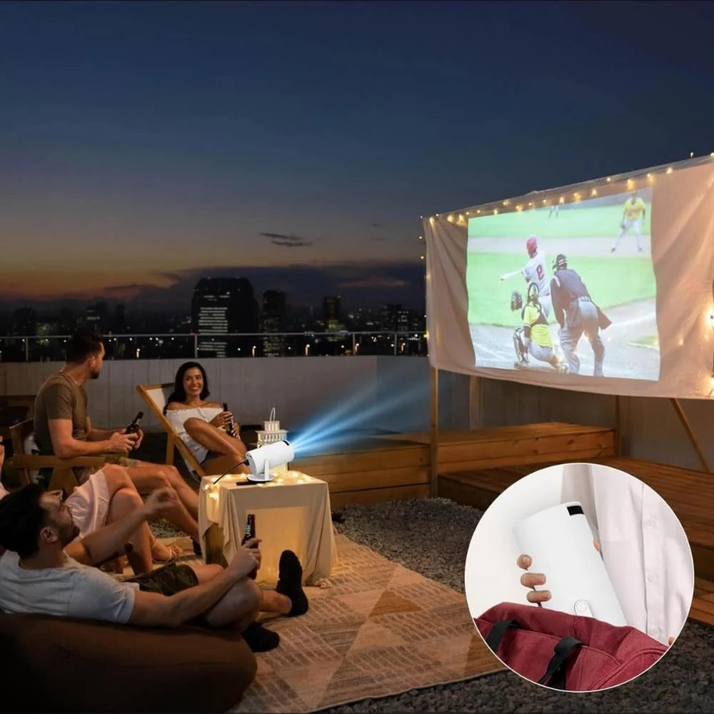 Portable Mini Projector with 130 Inch 4K Display for Home Cinema