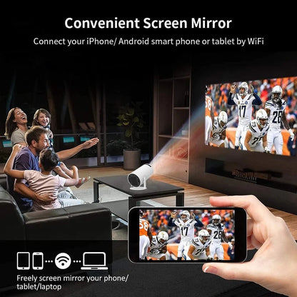 Portable Mini Projector with 130 Inch 4K Display for Home Cinema